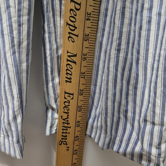 Flying Tomato Striped Jumpsuit with Belt, Button Down, Short Sleeve, S - Picture 6 of 14